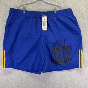 Adidas Water Graphic Swim Trunks Mens 2XL Blue Skateboarding Trefoil